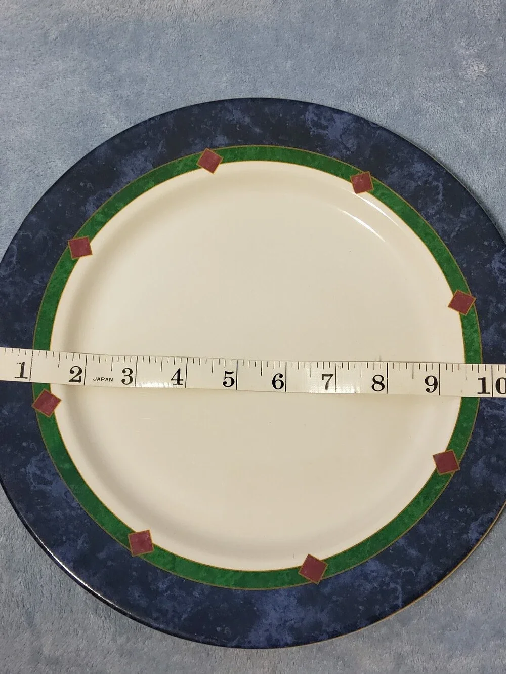 Pfaltzgraff Amalfi Classic Dinner Plate Set Of 4 Navy Green Burgundy 90s Country
